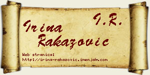 Irina Rakazović vizit kartica